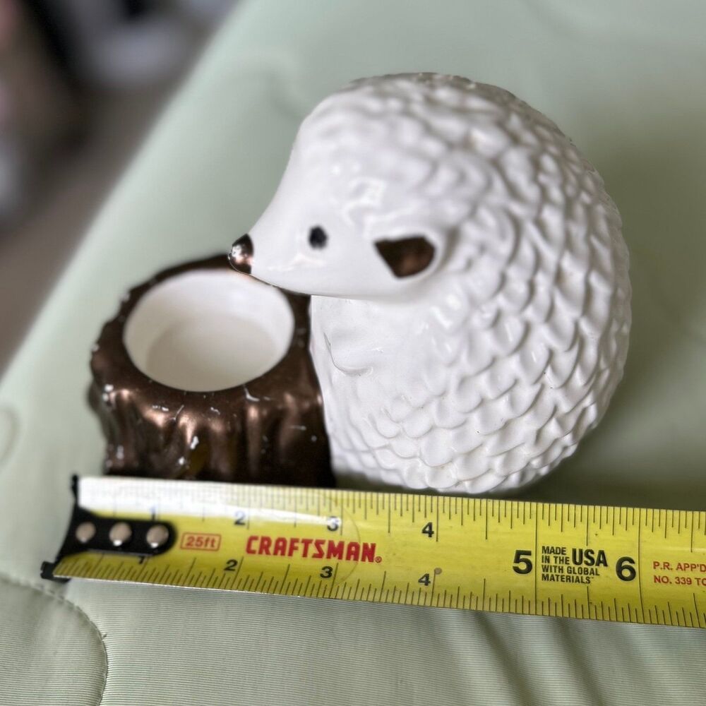 Adorable Whimsy Ceramic Hedgehog Indoor Candle Tealight Holder Accent - Picture 10 of 10